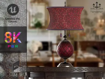 Lampshade-GL01-Red Low-poly 3D model