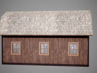 Western barn Low-poly 3D model