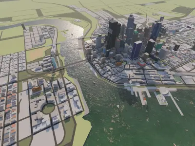 City-modern city- urban 3D model