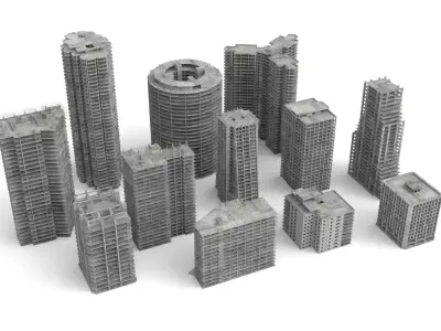 Unfinished buildings 3D model