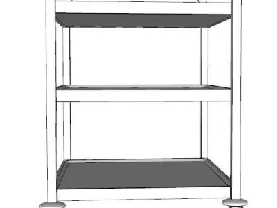 service trolley with three floors discounted top 3D model