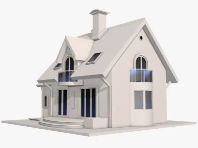 House 3d model Low-poly 3D model