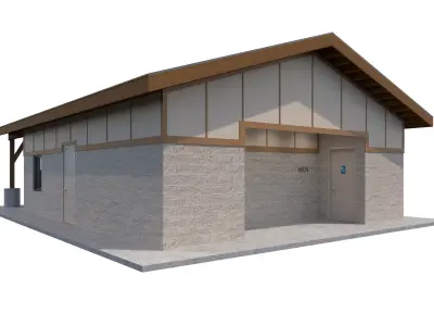 Public Building-001 Restroom 3D model