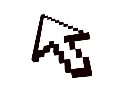 3D pixel computer mouse cursor Free 3D model