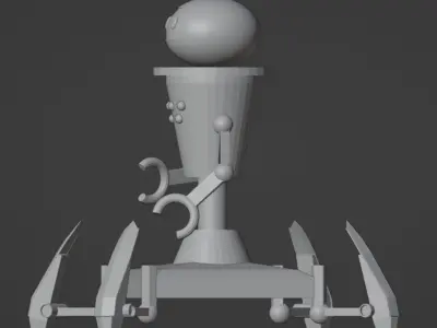 robot with 4 legs Low-poly 3D model