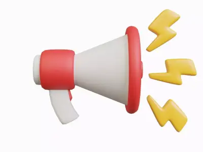 Megaphone With Lighting Sound Effect 3D model