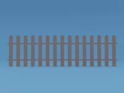 Fence Set Low Poly Game Ready Low-poly 3D model barbed wire Low-poly 3D model