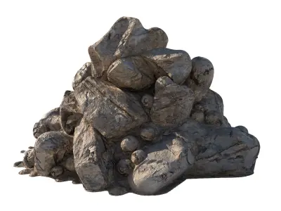 dirt rock pile  Low-poly 3D model