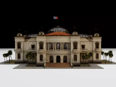 El Capitolio de La Habana National Capitol Cuba High Poly Low-poly 3D model