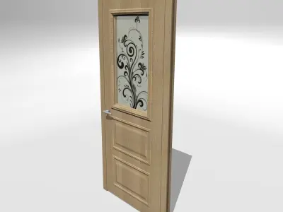 Oak door 3D model