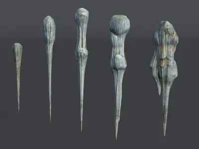 15 Cave Stalactites - 250222 Low-poly 3D model
