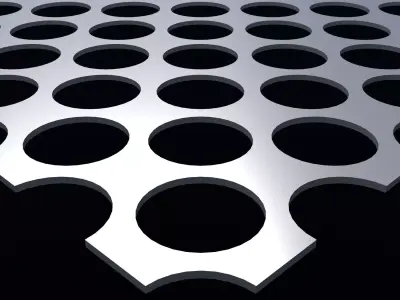 Perforated panel with 56 percent opening 25O86 3D model