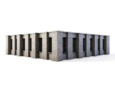 Tenement Building Upper Floor Low-poly 3D model