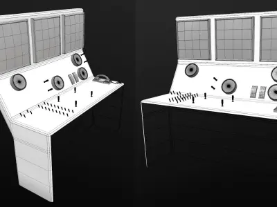 Sci-fi Control Panel Desk - Low Poly PBR Game Ready Low-poly 3D model