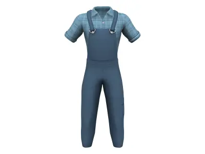Farmer Suit Low-poly 3D model