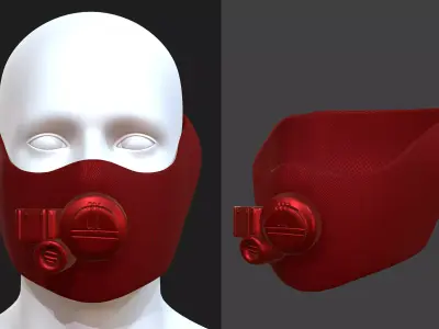 Gas mask helmet 3d model scifi Low-poly  Low-poly 3D model