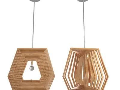 Twist Wooden Pendant Lamps Vito  3D model