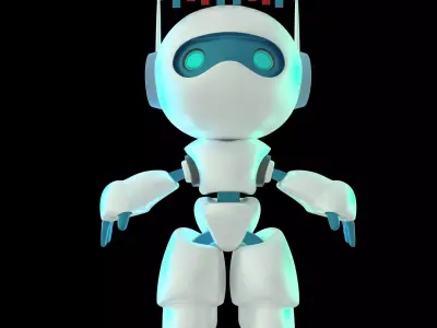 Robot Mascot 3D Character Model Low-poly 3D model