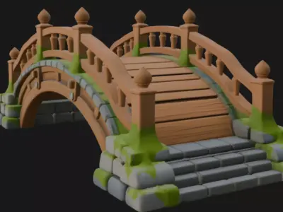 Pixar style 3d Bridge model 3D model