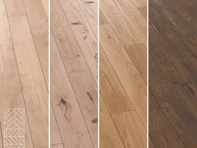 Boen Parquet Wood Floor Collection - 5 Layouts and 4 Colors - 4K 3D model