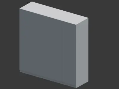 Four Door White Wardrobe 3D model