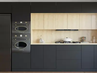 modern kitchen design 3D model