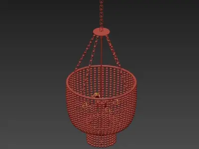 Jacqueline chandelier with crystals hanging from it 3D model