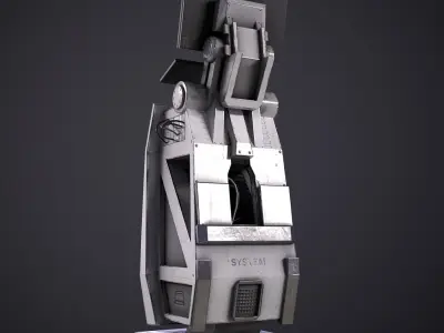 A low-poly 3D model of a Computer panel equipment Low-poly 3D model