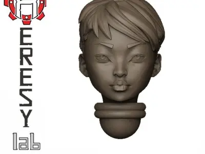Heresylab - Female Sci-Fi heads for conversions SET 8 of 21 3D print model