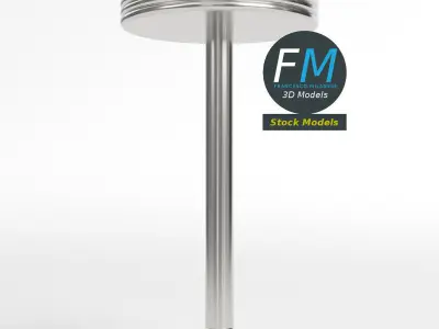 Floor mounted fixed diner stool 1 3D model