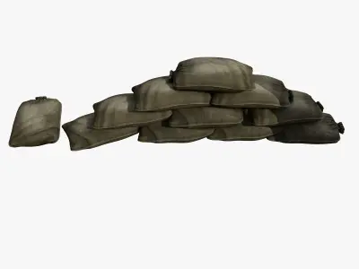 Sandbags pile of pillows 3D model