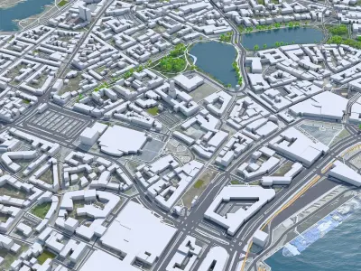 Kiel Downtown Germany Low-poly 3D model