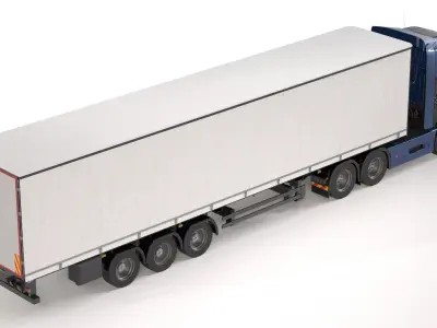 Generic Semi Trailer Truck 01 3D model