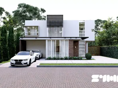 LUMION SCENE MINIMALIST HOUSE RHYSWANDI 3D model