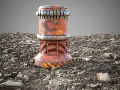 Stone mud ground tile  Low-poly 3D model