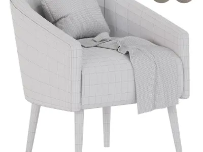 curved nest armchair 3D model