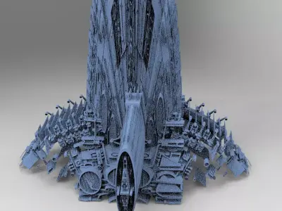 Sci-Fi City dystopia City Ruin Tech 5 3D model