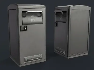 Street Trash Can 33 PBR Game Ready Low-poly 3D model