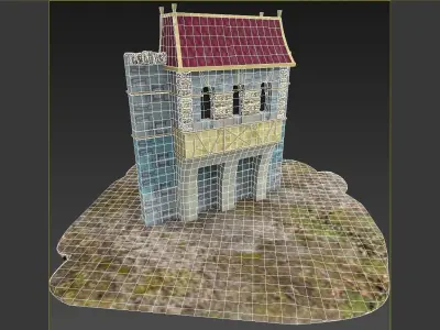 Medieval Palace Tower Low-poly 3D model