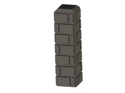 Modular Fence Pillars Collection 3D model
