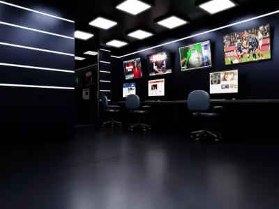 Virtual TV News Studio 3D model