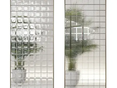 Glass block partition 3 3D model