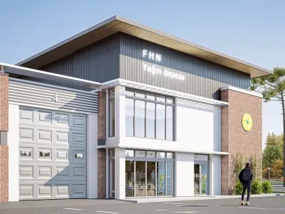 fire station Low-poly 3D model