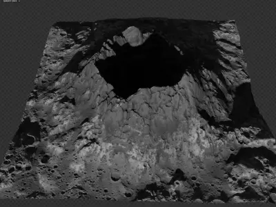 Blender FBX Moon Volcano Landscape 3D model