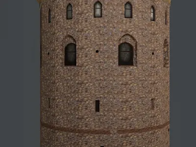 Stylized Galata Towers Low-poly 3D model