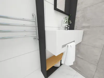 3d Bathroom model modern with glass shower 3D model