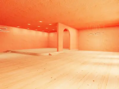 Interior Baked VR  Low-poly 3D model
