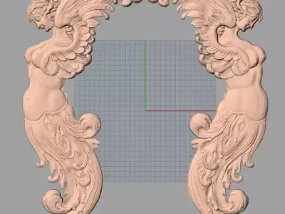 Artcam 3D relief STL models for CNC woodworking E121 3D model