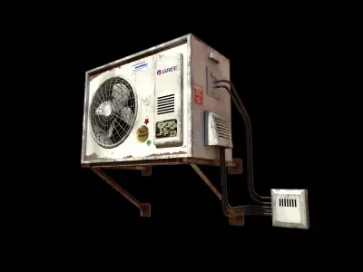 5 Low Poly Air Conditioner Condenser with 4K PBR textures Low-poly 3D model