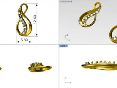 knot earring  3D print model